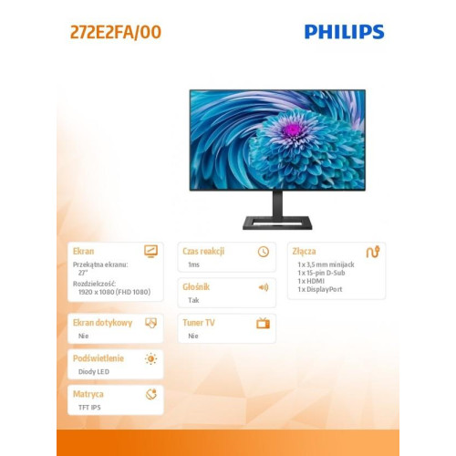 Monitor 272E2FA 27 cali IPS HDMI DP Głośniki-1421179