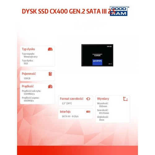 Dysk SSD CX400-G2 128GB SATA3 2,5-1425738