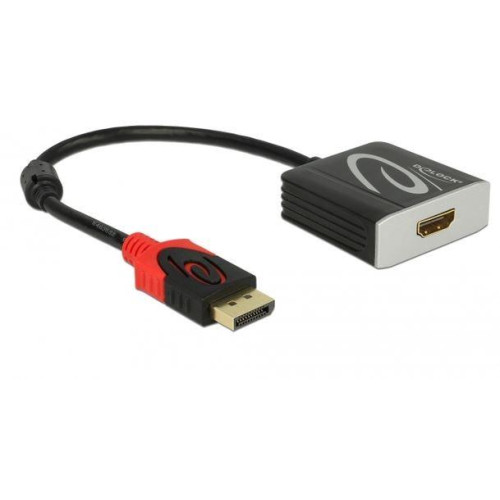 Adapter DISPLAYPORT(M) 1.4 -> HDMI(F) 4K 60Hz NA KABLU 20 cm Aktywny czarny na kablu-1427263