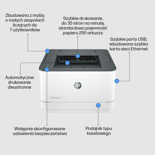 HP Drukarka LaserJet Pro 3002dw, Czerń i biel, Drukarka do Małe i średnie firmy, Drukowanie, Drukowanie dwustronne-14273933