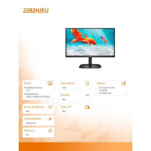 Monitor 22B2H/EU 21.5 cala VA HDMI-1428408