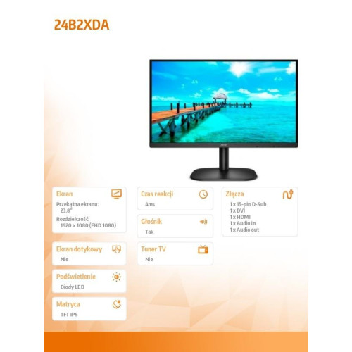 Monitor 24B2XDA 23.8 cali IPS DVI HDMI Głośniki-1428416