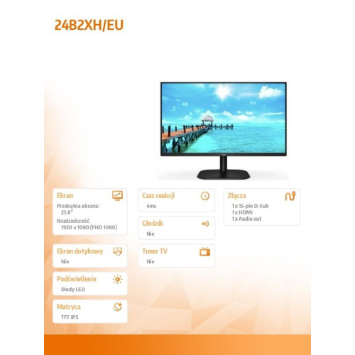 Monitor 24B2XH/EU 23.8 cala IPS HDMI-1428429