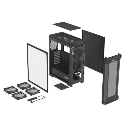 Obudowa NATEC Genesis Irid 505 ARGB NPC-1518 (ATX. Micro ATX. Mini ITX; kolor czarny)-14364735