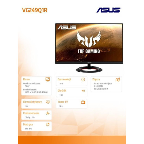 Monitor VG249Q1R 23.8 cala TUF IPS HDMI DP Głośnik FS-1436491