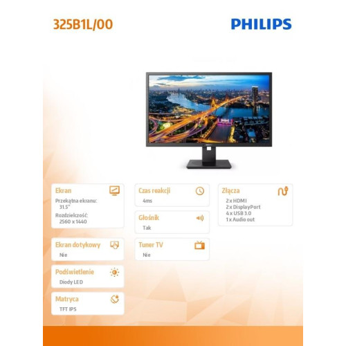 Monitor 325B1L 31.5 cala IPS HDMIx2 DP Pivot-1436892