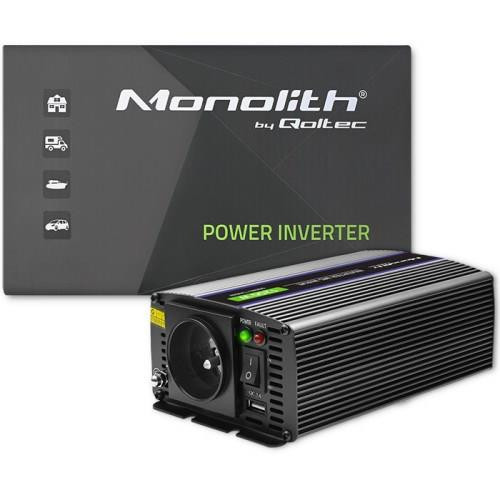 QOLTEC PRZETWORNICA NAPIĘCIA MONOLITH 1200 MS WAVE | 12V NA 230V | 600/1200W | USB-14377946