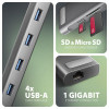 Koncentrator wieloportowy AXAGON HMC-10HLS, 4x USB-A i 2x USB-C, HDMI 4K/60Hz, RJ-45, SD/microSD, PD 100W-14463752