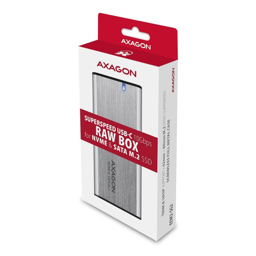 AXAGON EEM2-SG2 RAW BOX Etui zewnętrzne na dyski SSD M.2 USB-C 3.2 Gen 2 - srebrny-14451059