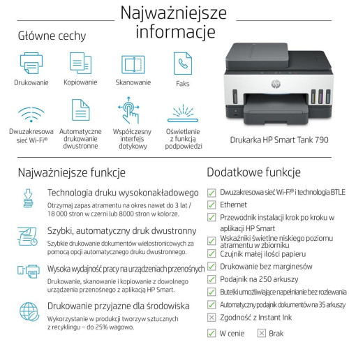 Urządzenie wielofunkcyjne HP Smart Tank 790 4WF66A-14464483