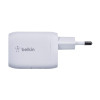 Ładowarka Belkin BoostCharge Pro Dual USB-C PD 3.0 PPS GaN Wall Charger 65W + USB-C to USB-C Cable 2m White-14518029