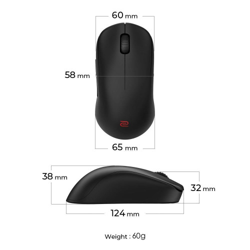 ZOWIE U2 myszka Gaming Oburęczny RF Wireless Optyczny 3200 DPI-14515034