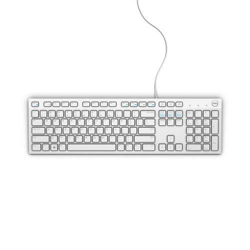 DELL Keyboard : US-Euro (Qwerty) Dell KB216 Quietkey USB, White-1456840