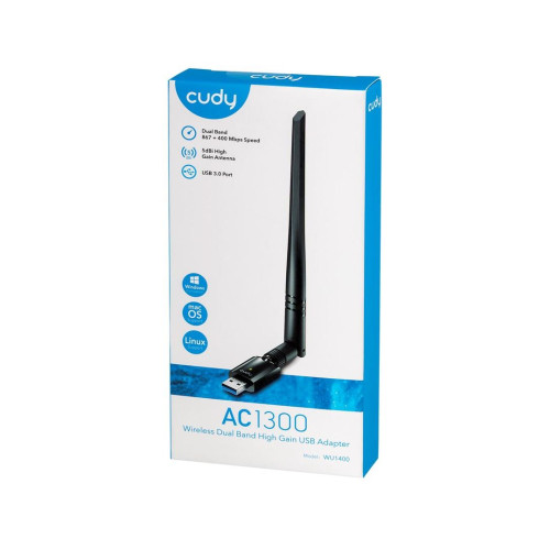Karta sieciowa CUDY WU1400 AC1300 USB 3.0 Antena zew. 5dbi-14612184