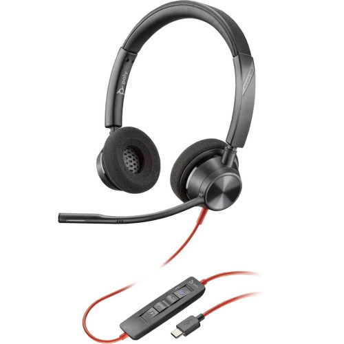 POLY Zestaw słuchawkowy Blackwire 3320 Stereo USB-C z certyfikatem Microsoft Teams + przejściówka USB-C/A-14620587