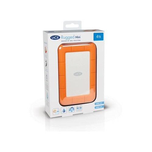 LaCie Rugged Mini zewnętrzny dysk twarde 2 TB 5400 RPM Micro-USB B 3.2 Gen 1 (3.1 Gen 1) Pomarańczowy, Srebrny