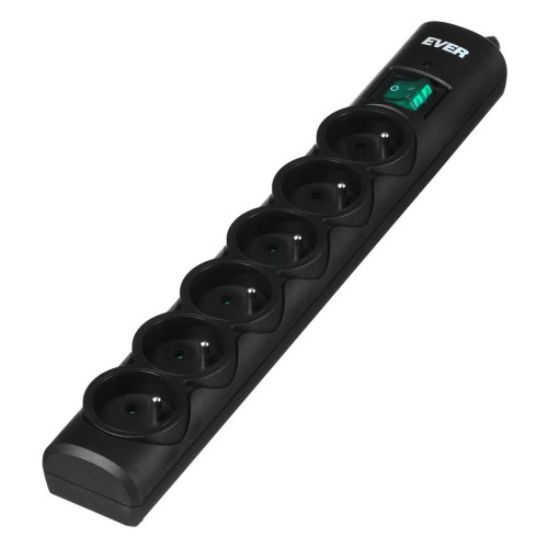 Listwa przeciwprzepięciowa Ever OPTIMA 1,5m (6 x UTE; 10 A; kolor czarny) (T/LZ08-OPT015/0000)-9389305