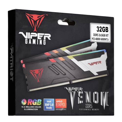 Patriot Viper Venom RGB DDR5 2x16GB 6000MHz CL30 XMP3-14682107