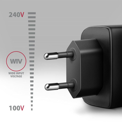 Axagon ACU-PQ45 QC 3.0, 4.0/AFC/FCP/PPS/PD, 45W, schwarz - Netzladegerät mit USB-A und USB-C Schnittstelle Telefon kom