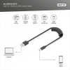 Kabel spiralny USB A/USB C, USB 2.0, PD 60W, max. 1m Czarny-14806622