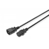 Kabel przedłużający zasilający Typ IEC C14/IEC C13 M/Ż czarny 1,8m