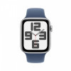 Watch SE GPS + Cellular, koperta 44 mm z aluminium w kolorze srebrnym z paskiem sportowym w kolorze denim - rozmiar S/M-