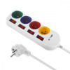 Przedłużacz 4 gniazda 1.5m, USB A/C MCE508 W-14826319