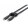 Kabel połączeniowy silikonowy USB-C - USB-C, USB 3.2 Gen2 10G 4K 100W, 0,5m Czarny-14827166