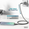 Kabel połączeniowy silikonowy USB-C - USB-C, USB 4 Gen3 40G 8K 240W, 1m Czarny-14827179