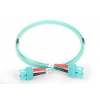 Patch cord światłowodowy FO SC-SC MM 50/125 OM3 duplex LSOH 1m, turkusowy-14827798
