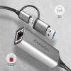Karta sieciowa AXAGON ADE-TXCA Gigabit Ethernet, USB-C + USB-A - Titanium Grey-14845121