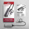 Karta sieciowa AXAGON ADE-TXCA Gigabit Ethernet, USB-C + USB-A - Titanium Grey-14845123