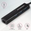 Axagon HMC-GL3A USB-C-Hub 3x USB-A Gbit-LAN schwarz USB 3.2 Gen 1 (3.1 Gen 1) Type-C 5000 Mbit/s Czarny-14885170