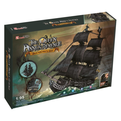Puzzle 3D Duży zestaw okręt piracki Zemsta Królow