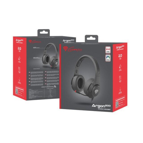 Słuchawki dla graczy Genesis Argon 600 z mikrofonem czarne-14804866