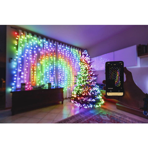 Inteligentna kurtyna Curtain 210 LED RGB+W 1,5/2,1m, przezroczysty przewód-14805672