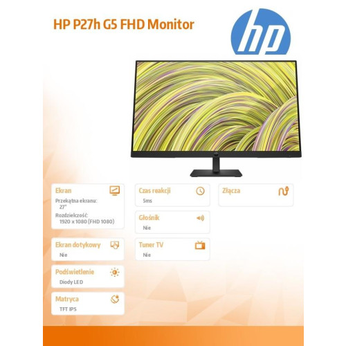 Monitor P27h G5 FHD Height Adjust Monitor 64W41AA-14807926
