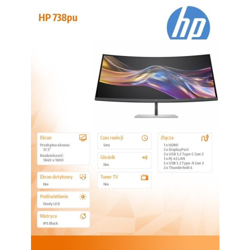 Monitor Pro seria 7 37.5 cala WQHD+ Thunderbolt 4 - 738pu-14810115