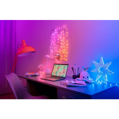 Inteligentne lampki dekoracyjne Strings USB-C (Candies) 200 LED RGB, perły, zielony przewód, 12 m-14811439