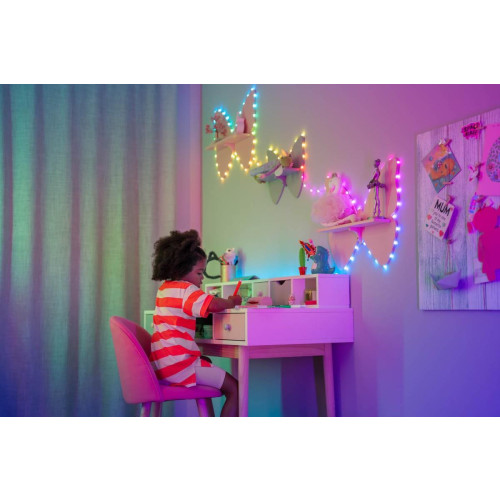 Inteligentne lampki dekoracyjne Strings USB-C (Candies) 200 LED RGB, serca, zielony przewód, 12 m-14811471