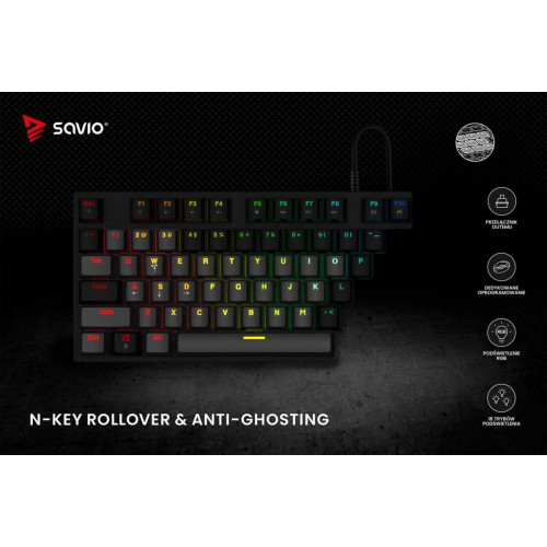 Klawiatura mechaniczna RGB Tempest X2 Outemu Blue-14811897
