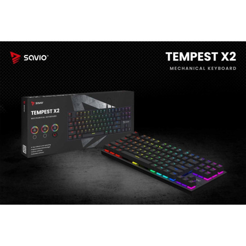Klawiatura mechaniczna RGB Tempest X2 Outemu Blue-14811902