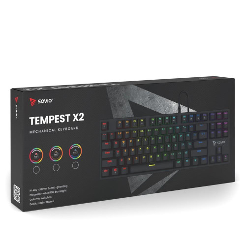 Klawiatura mechaniczna RGB Tempest X2 Outemu Blue-14811908
