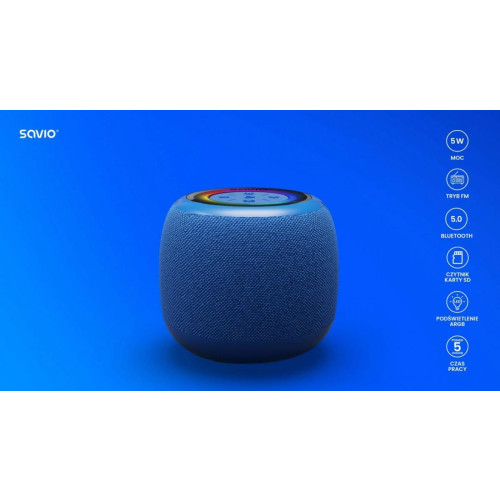 Głośnik bezprzewodowy Bluetooth 5W, BS-042, Niebieski-14812006