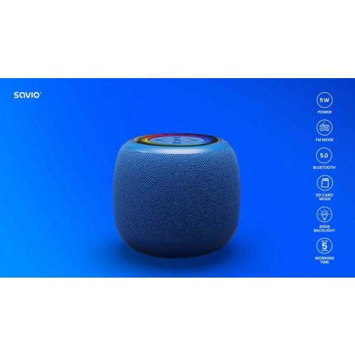 Głośnik bezprzewodowy Bluetooth 5W, BS-042, Niebieski-14812007