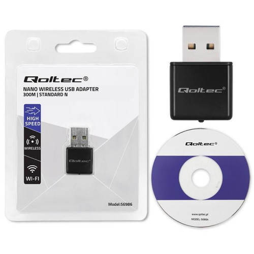 Bezprzewodowy ultra szybki mini adapter NANO WiFi | Standard N | USB 2.0 | 300Mbps-14813132