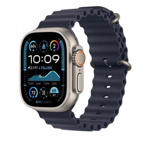 Pasek Ocean w kolorze granatu do koperty 49 mm - elementy z tytanu w kolorze naturalnym-14818793