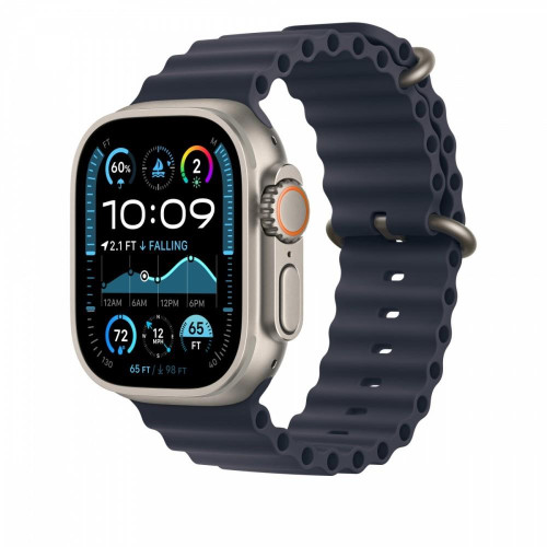 Przedłużka do paska Ocean w kolorze granatu do koperty 49 mm - elementy z tytanu w kolorze naturalnym-14818796
