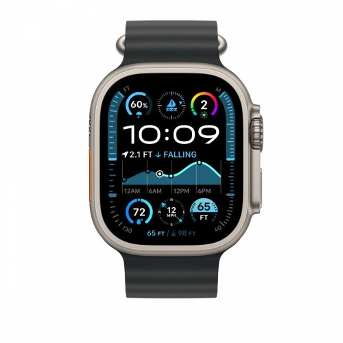 Pasek Ocean w kolorze czarnym do koperty 49 mm - elementy z tytanu w kolorze naturalnym-14818800