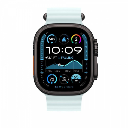 Przedłużka do paska Ocean w kolorze mroźnego błękitu do koperty 49 mm - elementy z tytanu w kolorze czarnym-1481882